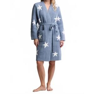 NEW BAREFOOT DREAMS cozychic starry night robe in blue dusk